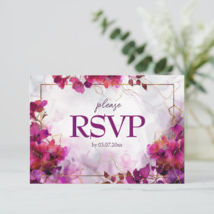 With song request Fuchsia Enchantment: Watercolor  RSVP Card