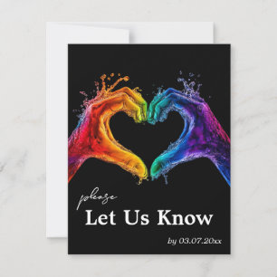 🌈❤️With song request Heart of Pride wedding RSVP Card