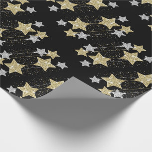 with stars for celebrations wrapping paper