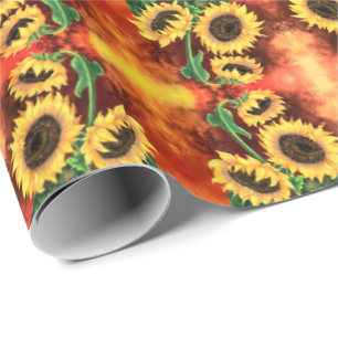 With Sunflowers Wrapping Paper