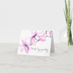 With Sympathy card (water color Magnolia flowers)
