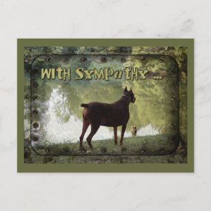 With Sympathy - Doberman Overlooking a Lake Postcard
