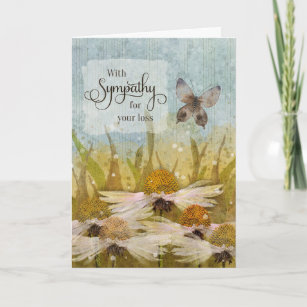 With Sympathy for Your Loss Messy Flowers  Card
