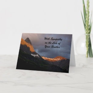 With Sympathy Loss of Brother , Glacier Sunrise Card