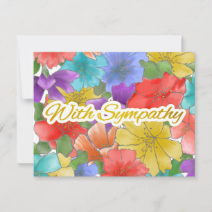 With Sympathy Modern Multicolor Floral Gold