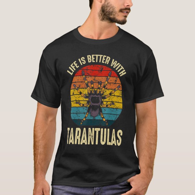 With Tarantulas Retro Spider Owner T-Shirt (Front)