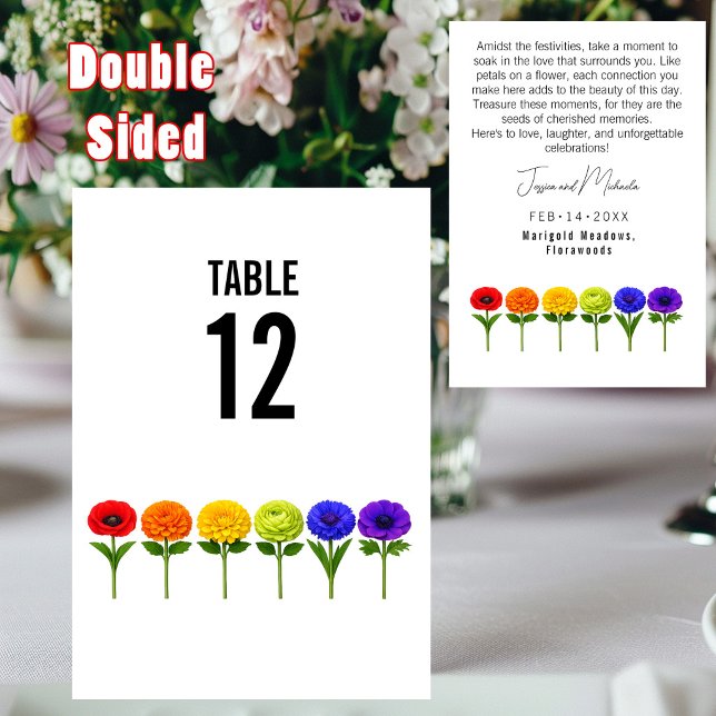With text at back wedding Flourish Together Table Number (With text at back wedding Flourish Together Table Number)