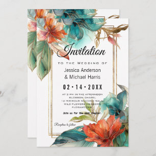 With text at the back Hibiscus Serenade Paradise Invitation