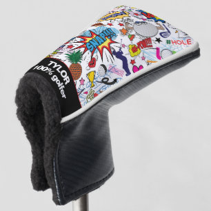 😍⛳🏌️With text awesome golf mix white  Golf Head Cover