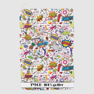😍⛳🏌️With text awesome golf mix white Golf Towel