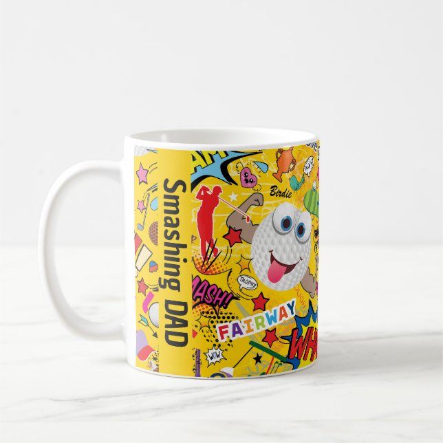 With text⛳️Awesome golf mix yellow 💛 Coffee Mug (Left)