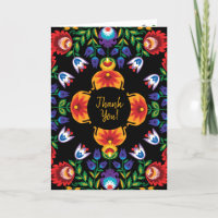 With text Awesome polish Folk Wycinanki  Thank You