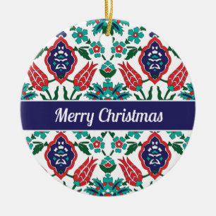 With text 💙❤️💚 Beautiful Turkish tiles  Ceramic Tree Decoration