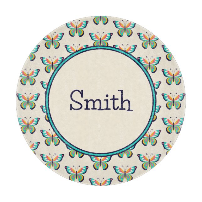 With Text Butterfly Cutting Board (Front)