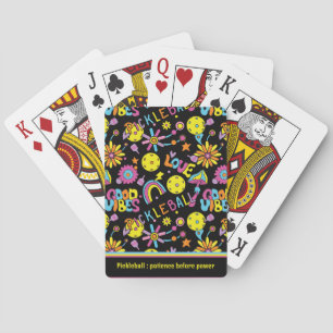 With text, Groovy, retro 90s, black Playing Cards