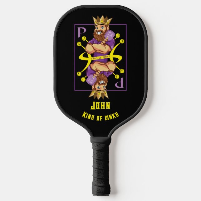 With text 👑King of dinks - pickleball  Paddle (Front)