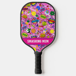 😍 With text mixed pickleball pink Pickleball Paddle
