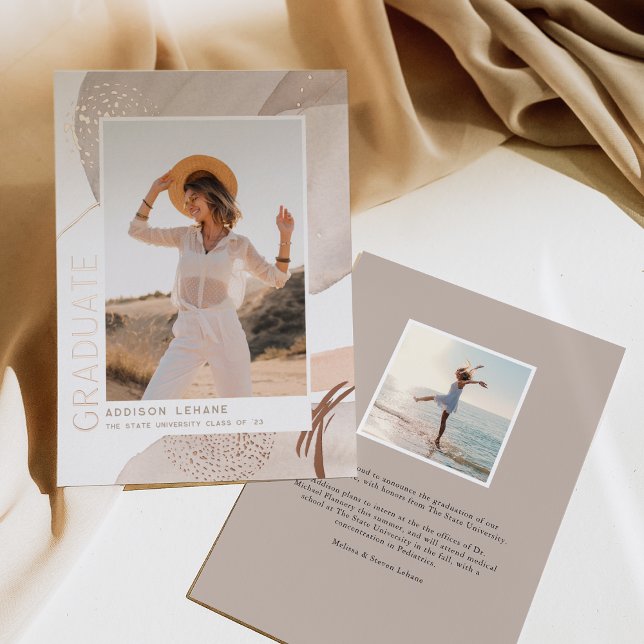 With the Flow | Foil Photo Graduation Announcement (Creator Uploaded)