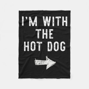 With The Hot Dog Funny Halloween Couple Costume Fleece Blanket