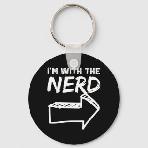 With The Nerd RIGHT Arrow Funny Halloween Cute Key Ring