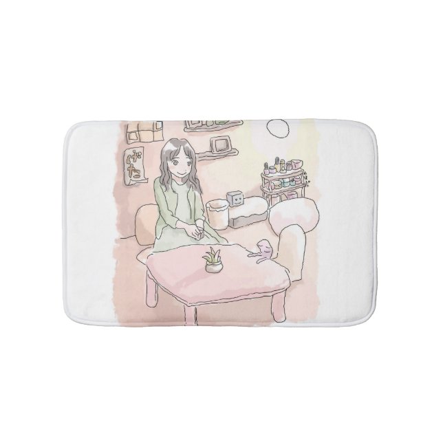 with the pale rooms of the rainbow, bath mat (Front)