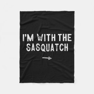 With The Sasquatch Costume Matching Lazy Halloween Fleece Blanket