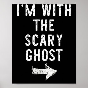 with The Scary Ghost Funny Halloween Couple Poster