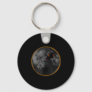 With The Spider Web Arachnid Moon Solar Key Ring