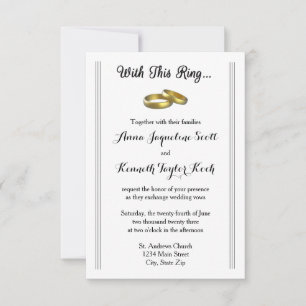With this Ring... - 3x5 Wedding Invitation