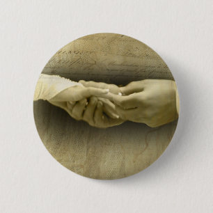 With this Ring, Romantic Vintage Wedding Love 6 Cm Round Badge