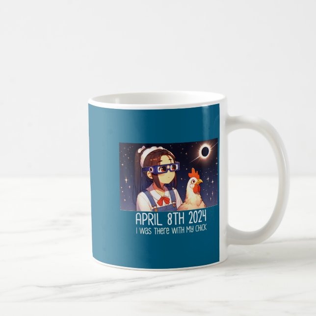 With Watching Total Solar Eclipse Chicken Coffee Mug (Right)