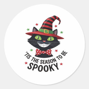 With Witch Hat And Tie Classic Round Sticker