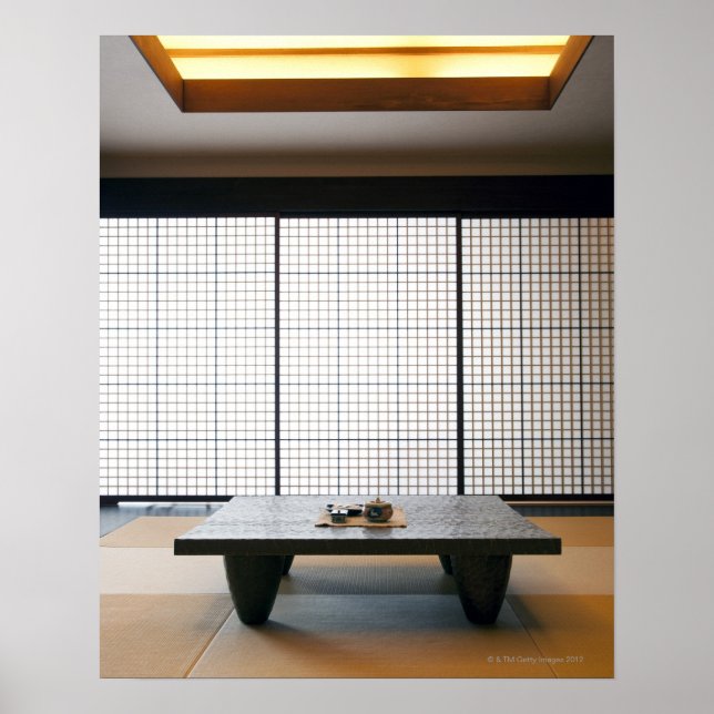 with wooden table and modern style tatami : poster (Front)
