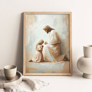 With You in Prayer Modern Christian Art, Jesus and Poster