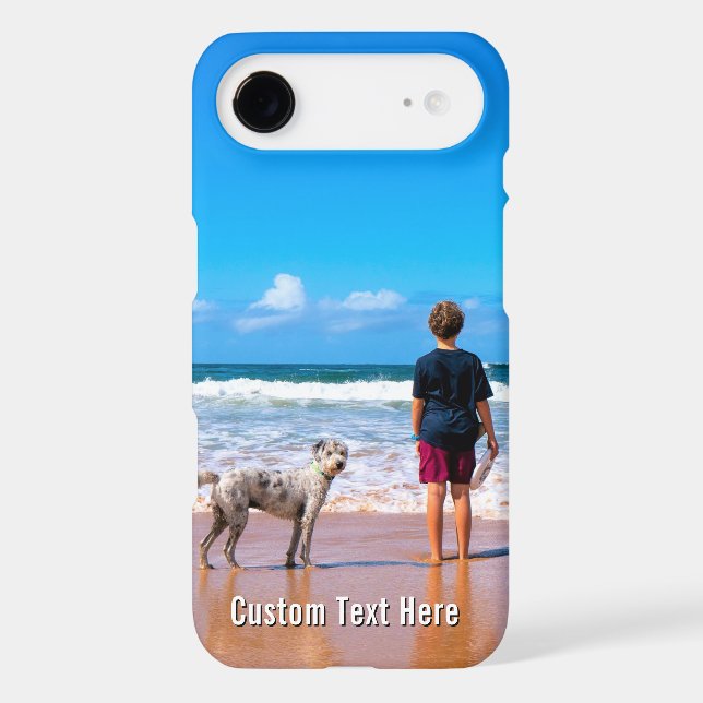 With Your Pet Photo iPhone Case Custom Text Name (Back)