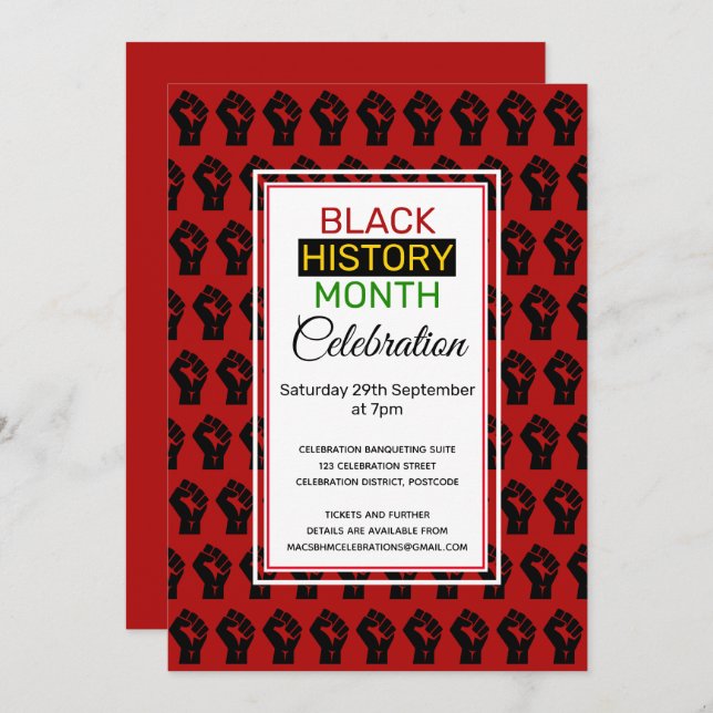 Withdrawn BLACK HISTORY MONTH | BHM Celebration Invitation (Front/Back)