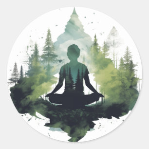 Within the Silence Forest Meditation Classic Round Sticker