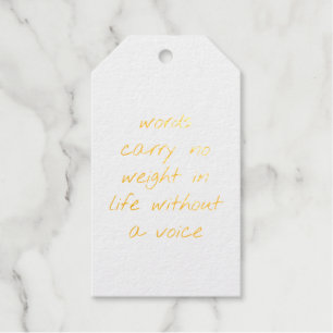 Without A Voice Foil Gift Tag