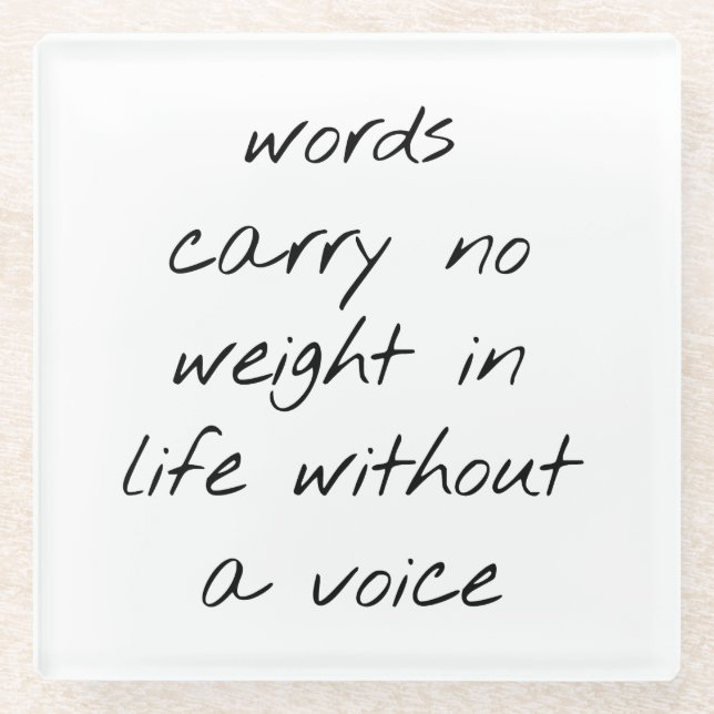 Without A Voice Glass Coaster (Front)