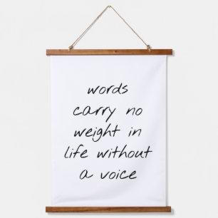 Without A Voice Wood Topped Wall Tapestry