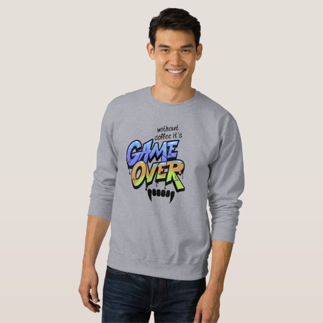 Without Coffee It's Game Over Edgy Graffiti Shirt (Front Full)
