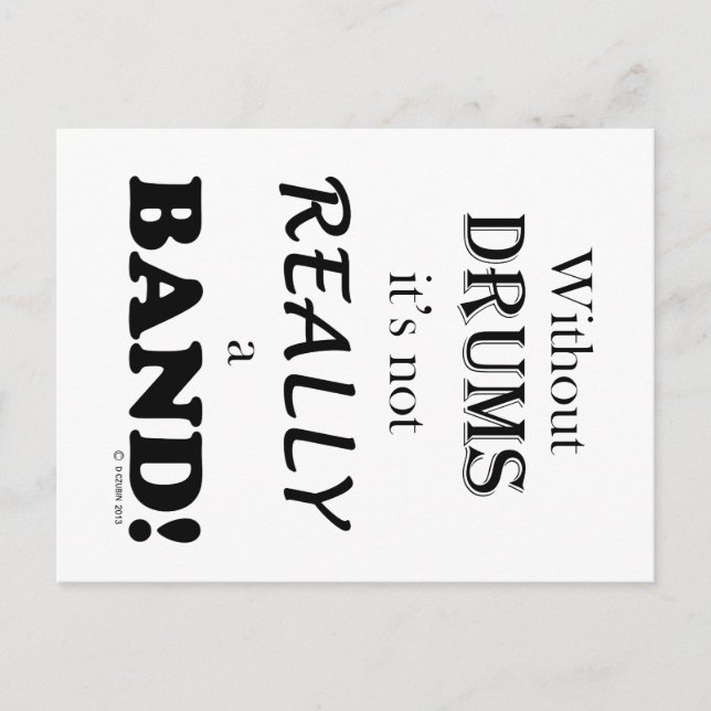 Without Drums - Band Postcard (Front)