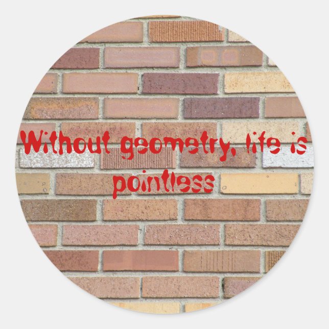 Without geometry, life is pointless classic round sticker (Front)