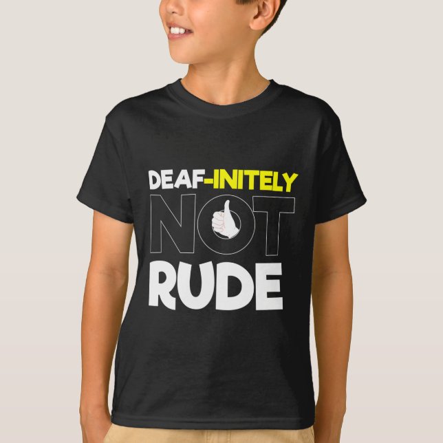 Without Hearing - Deaf - Unable To Hear - Deaf Awa T-Shirt (Front)