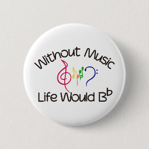 Without Music 6 Cm Round Badge