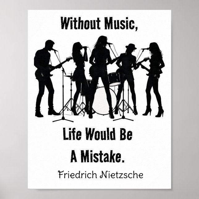 Without Music, life would be mistake Nietzsche Poster (Front)
