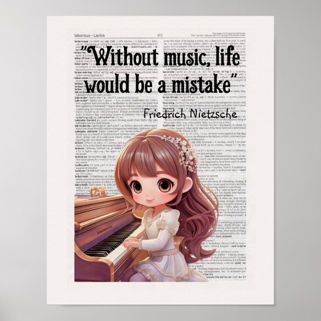 Without Music, life would be mistake Nietzsche  Poster (Front)