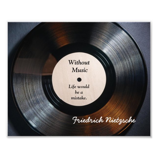 Without Music - Nietzsche quote - art print (Front)