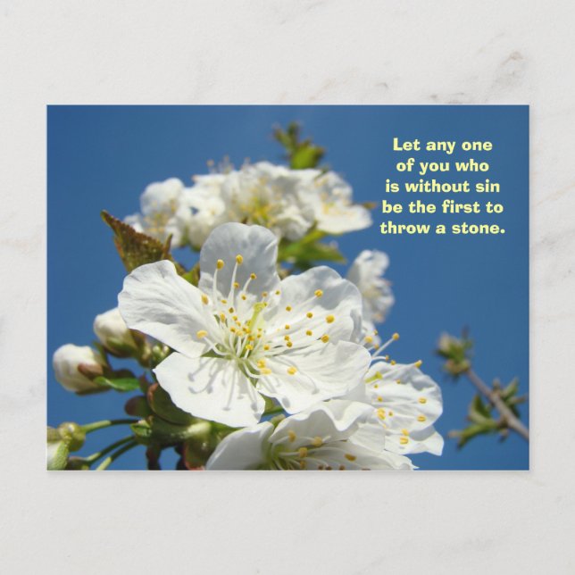 Without Sin Throw a Stone postcards Christian (Front)