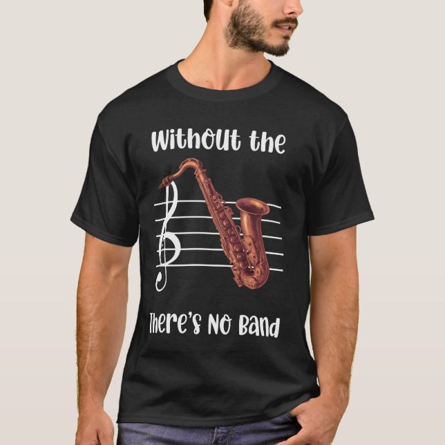 Without the Saxophone Men's Dark T-Shirt (Front)